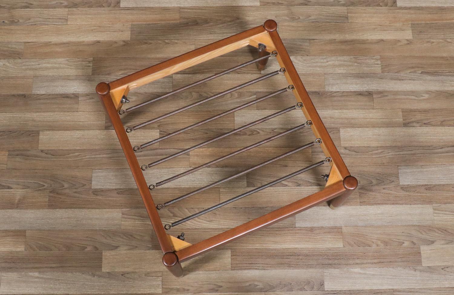 Expertly Restored-Swedish Modern Boucle & Leather Stool by Folke Ohlsson for Dux For Sale 1