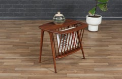 Expertly Restored - Vintage Arthur Umanoff Spindle Side Table w/ Magazine Shelf