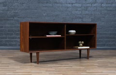 Expertly Restored - Vintage Mid-Century Walnut & Glass Bookcase