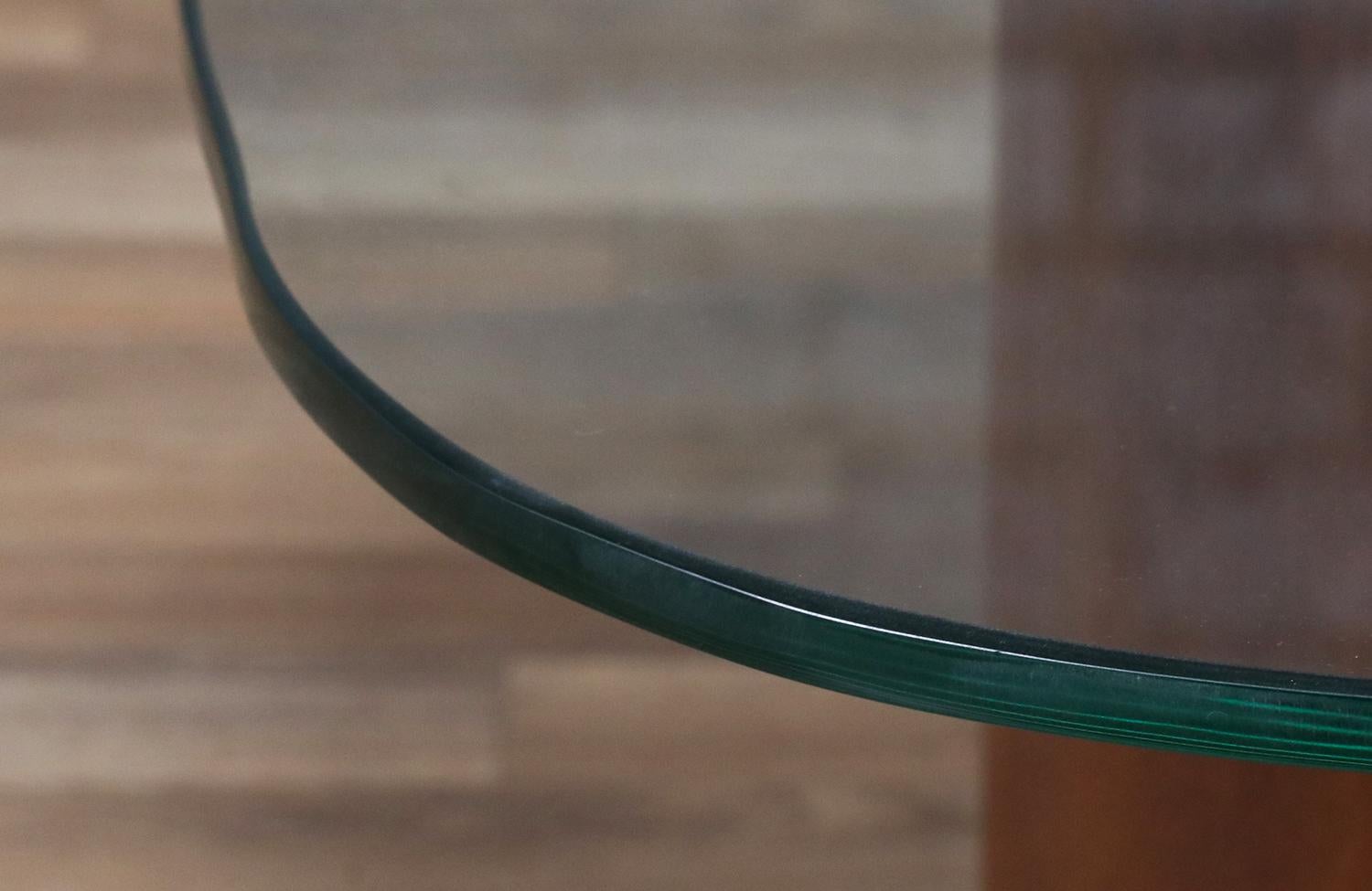 Expertly Restored - Vladimir Kagan “Snail” Walnut & Glass Coffee Table for Selig For Sale 5