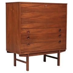 Expertly Restored - Yngve Ekström Walnut Drop-Leaf Writing Desk for Dux