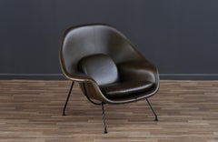Expertly Restored - Eero Saarinen “Womb” Forest Green Leather Chair for Knoll