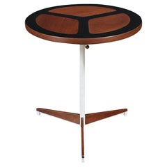 Vintage ExpertlyRestored - Peter Pepper Products Tripod Resin Side Table w/ Peace Symbol