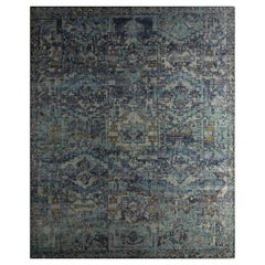 Tapis Exploratoire bleu et Thyme 240x300 cm noué à la main