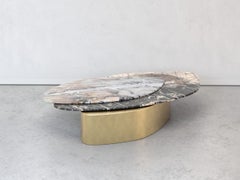 Explore I Stone, Brass And Glass Limited Edition Coffee Table by Grzegorz Majka