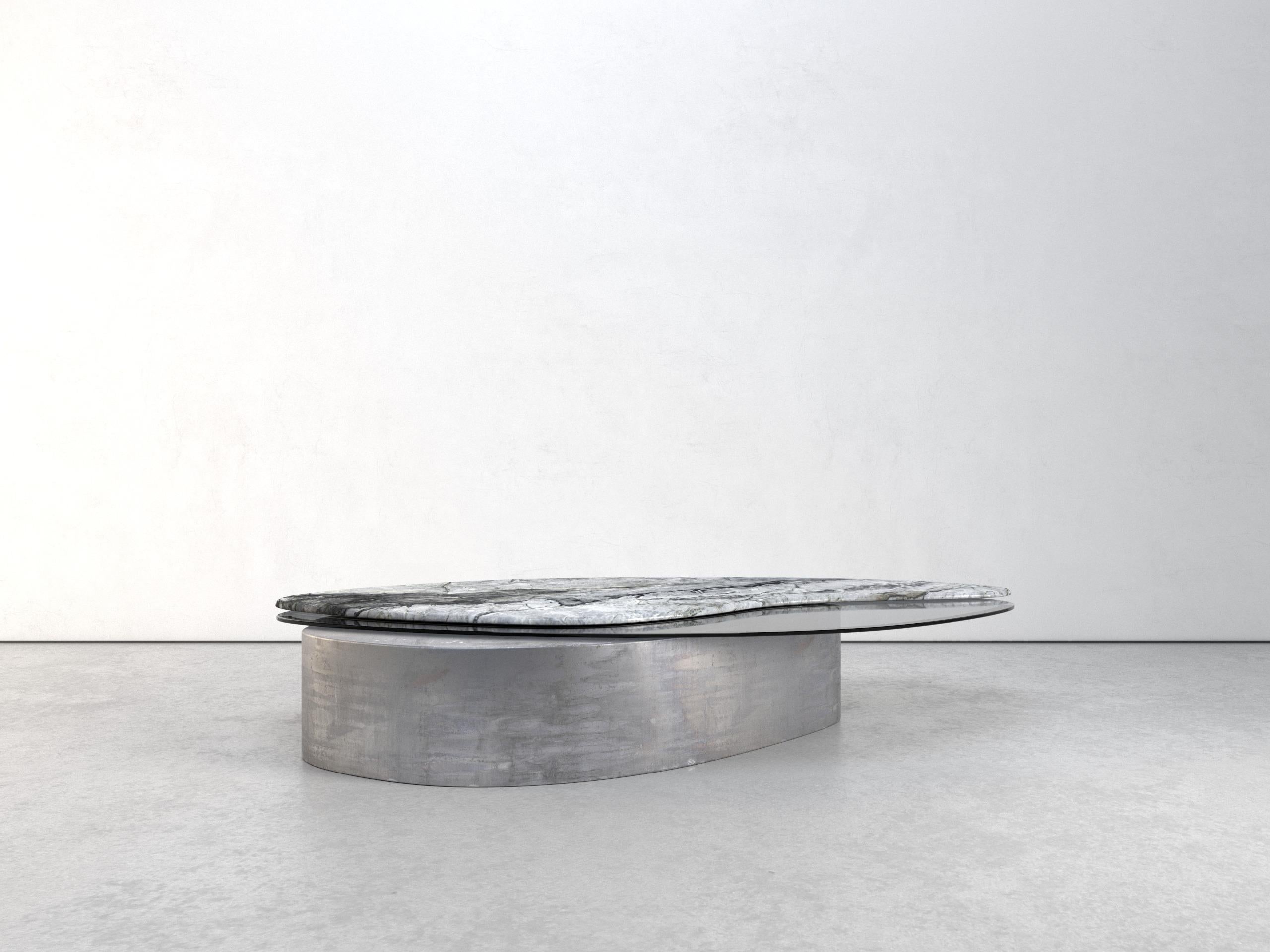 Autre Table basse Explore II en pierre, acier et verre en édition limitée de Grzegorz Majka en vente