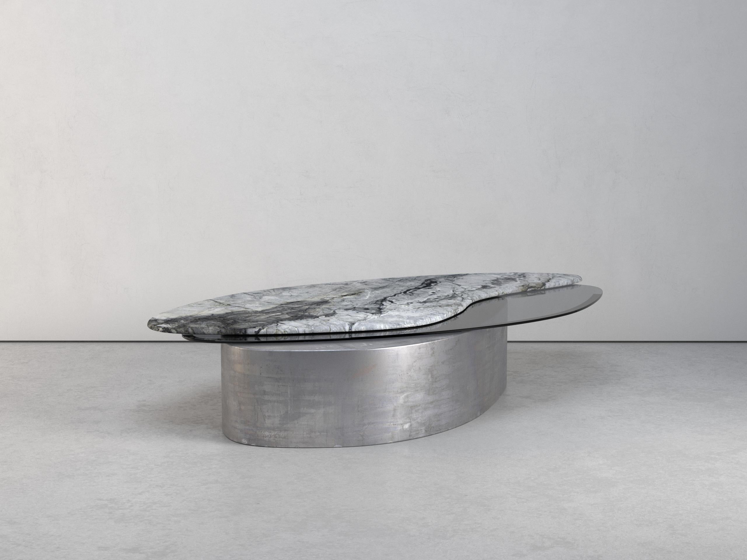 Table basse Explore II en pierre, acier et verre en édition limitée de Grzegorz Majka Neuf - En vente à Geneve, CH