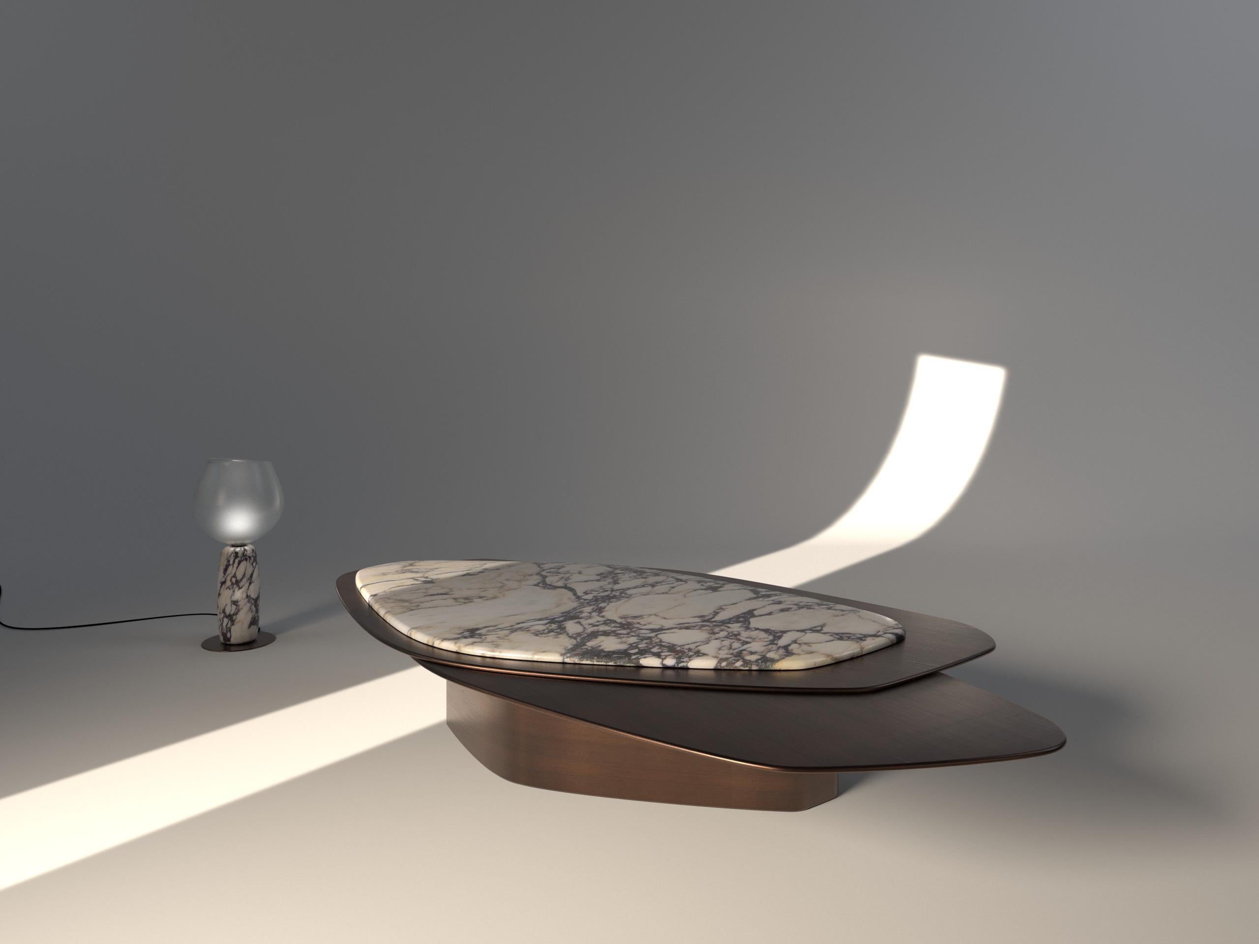 Table basse Explore III en bronze et Calacatta en édition limitée de Grzegorz Majka en vente 5