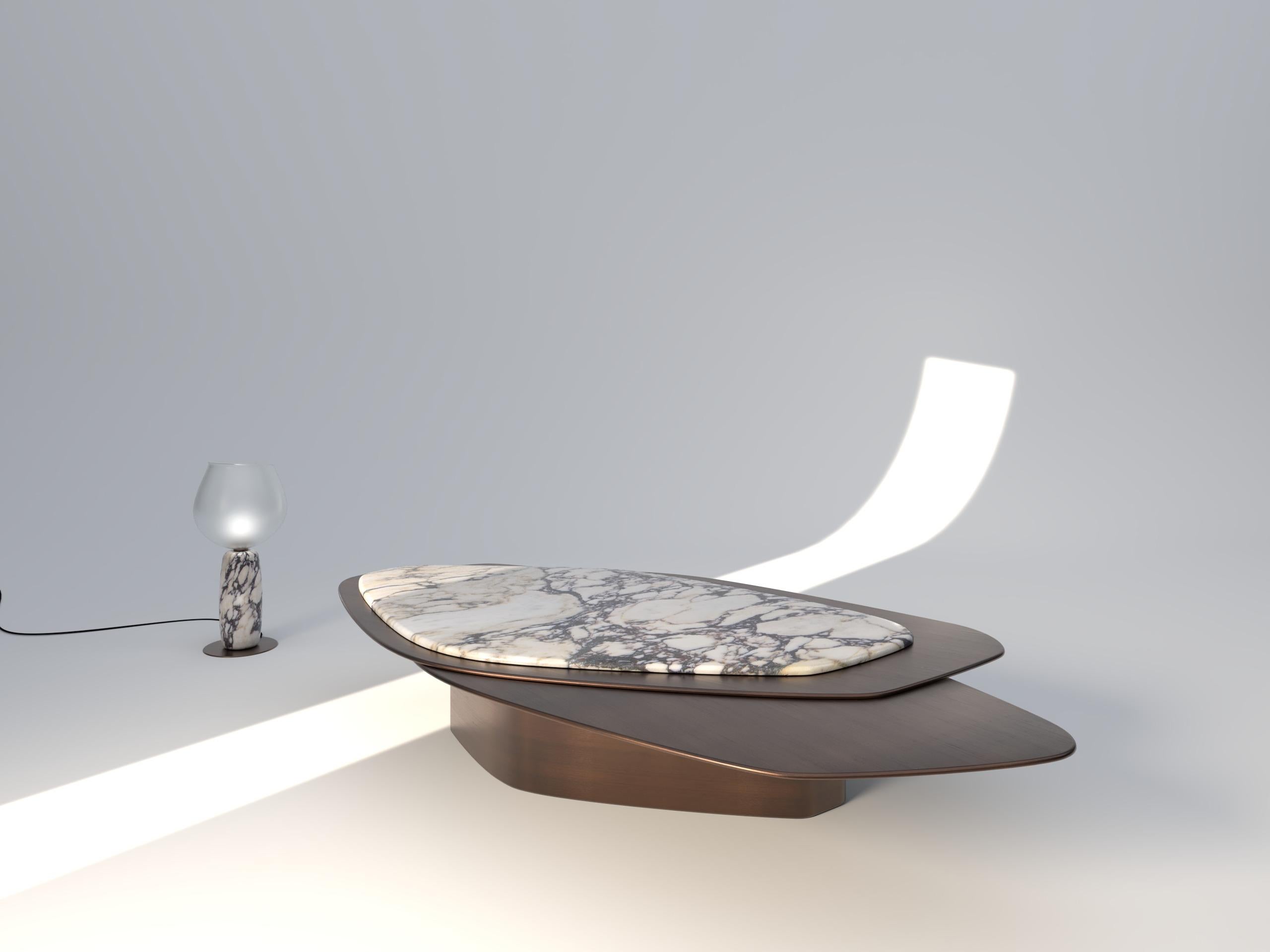 Table basse Explore III en bronze et Calacatta en édition limitée de Grzegorz Majka en vente 6