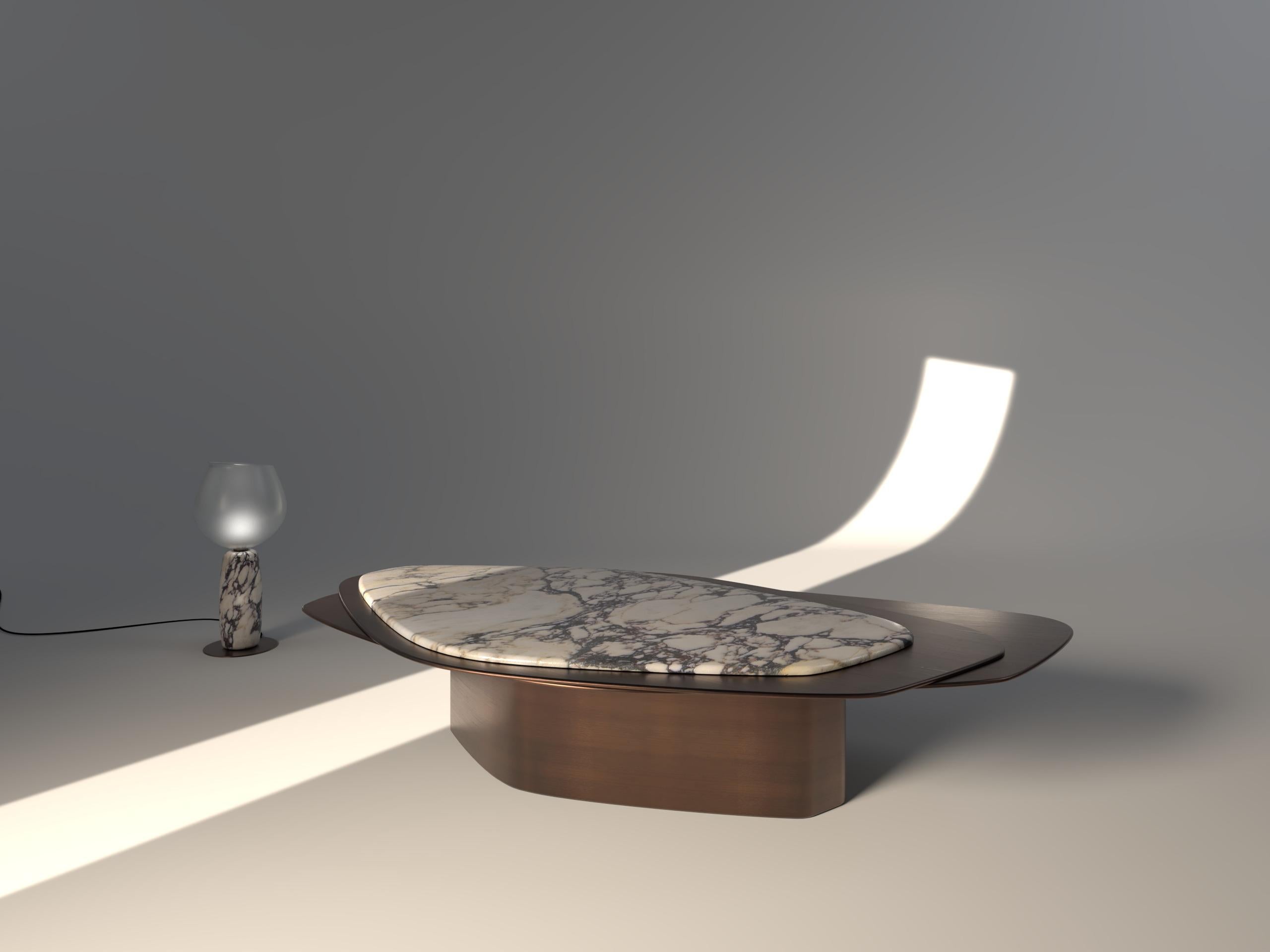 Table basse Explore III en bronze et Calacatta en édition limitée de Grzegorz Majka en vente 7