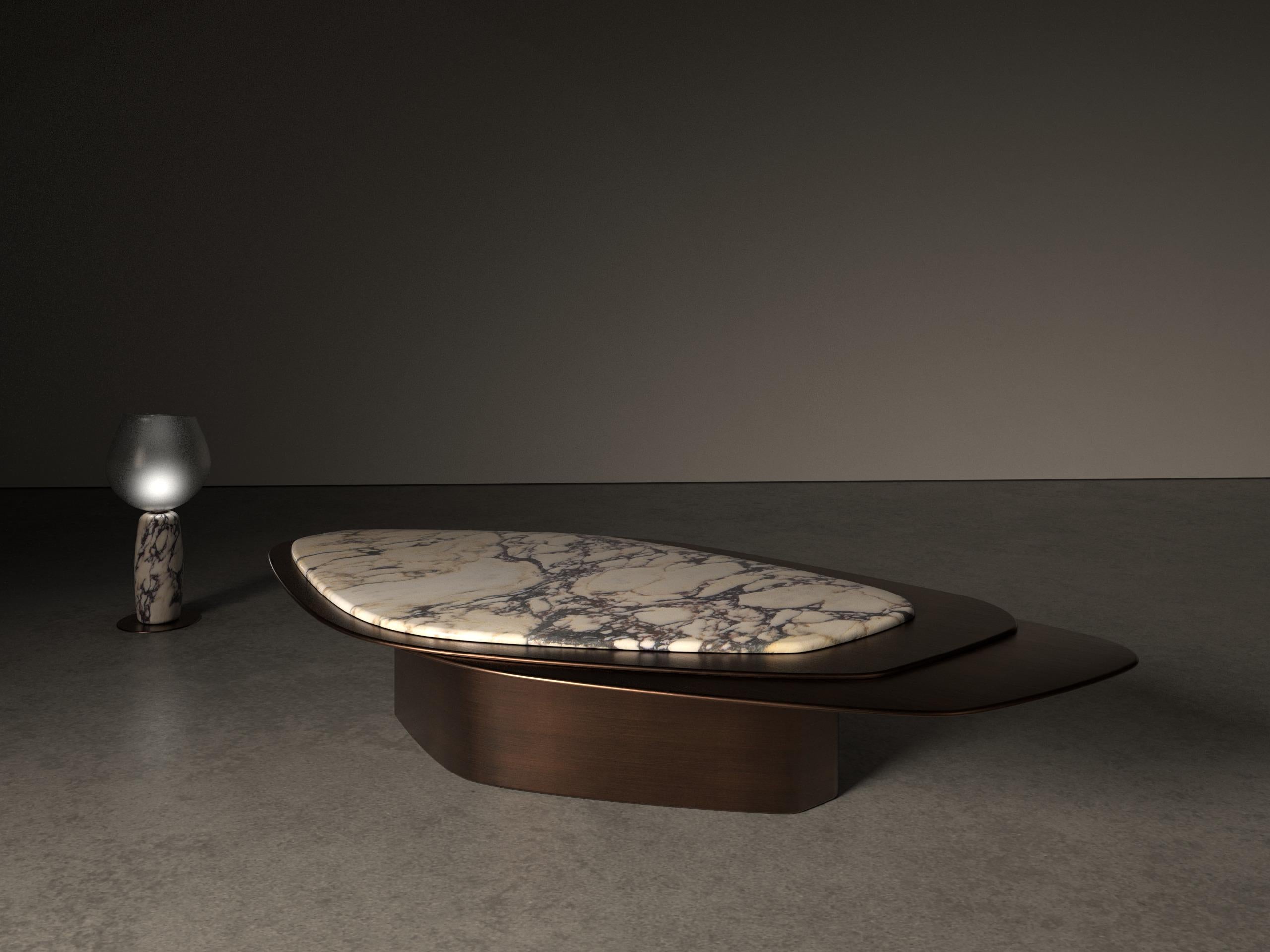 Table basse Explore III en bronze et Calacatta en édition limitée de Grzegorz Majka en vente 9