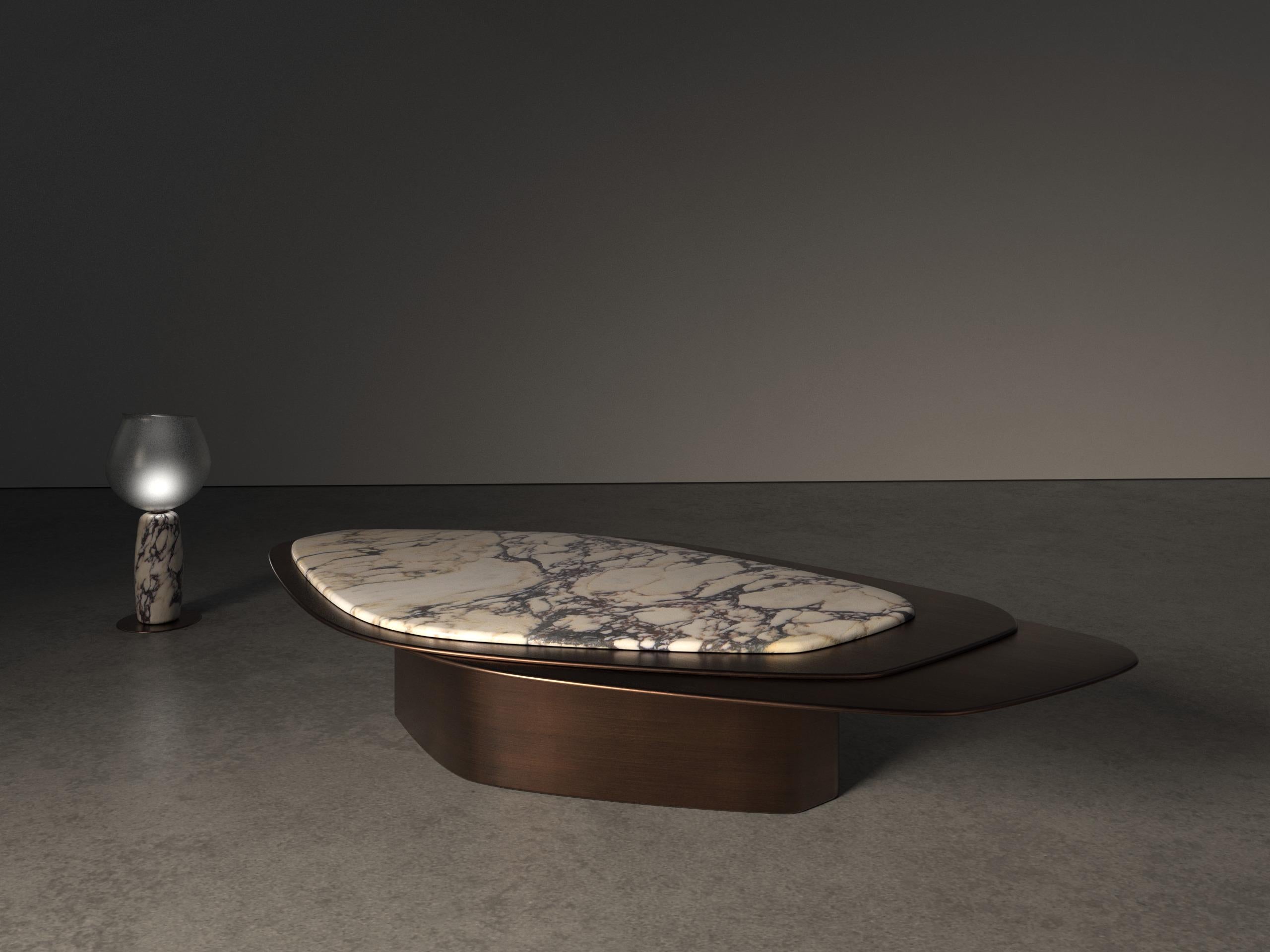 Table basse Explore III en bronze et Calacatta en édition limitée de Grzegorz Majka en vente 10