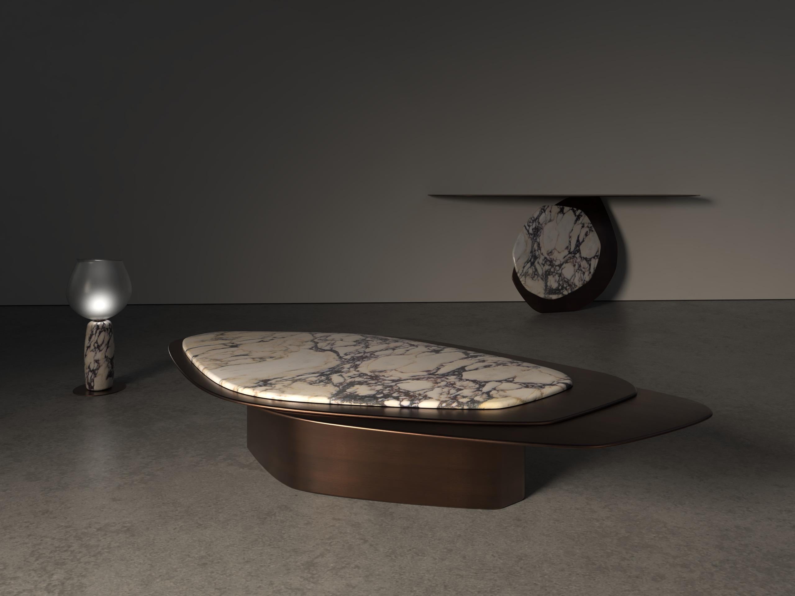 Table basse Explore III en bronze et Calacatta en édition limitée de Grzegorz Majka en vente 12