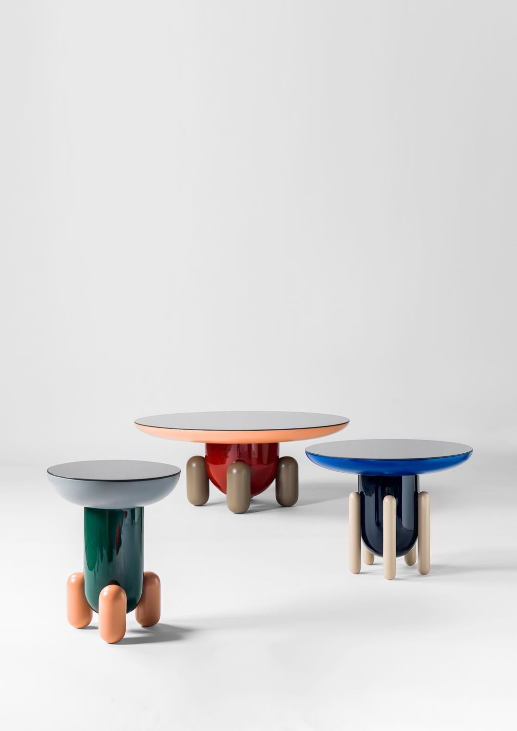 Laqué Table basse ronde de Jaime Hayon, série « Explorer », en fibre de verre laqué rouge  en vente