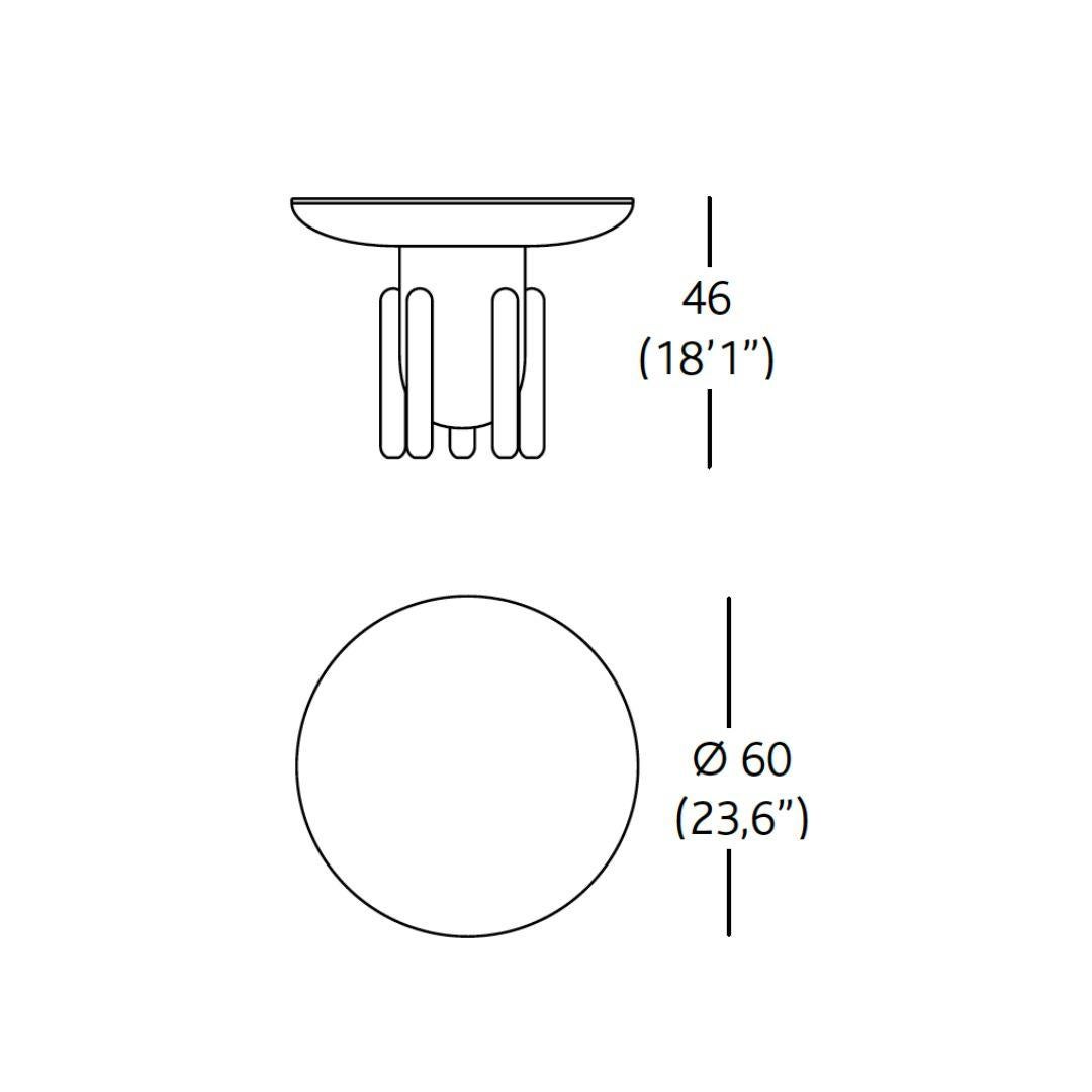 Explorer Beistelltisch Braun lackiertes Fiberglas mit mattierter Glasplatte im Angebot 3