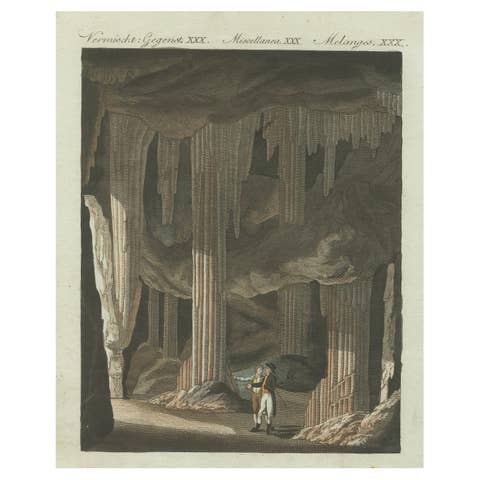 Exploring the Stalactite Caverns near Slains: A Natural Wonder of Scotland, 1798