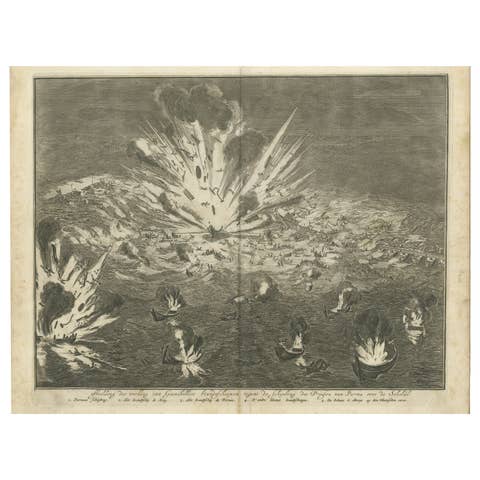Explosion of a Pontoon Bridge at the Siege of Antwerp (1585) by Coenraet Decker