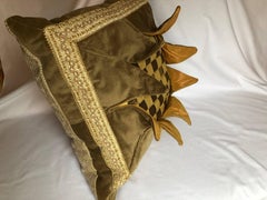 "Explosion" Pillow, Beige, Gold and Tan Throw Pillow