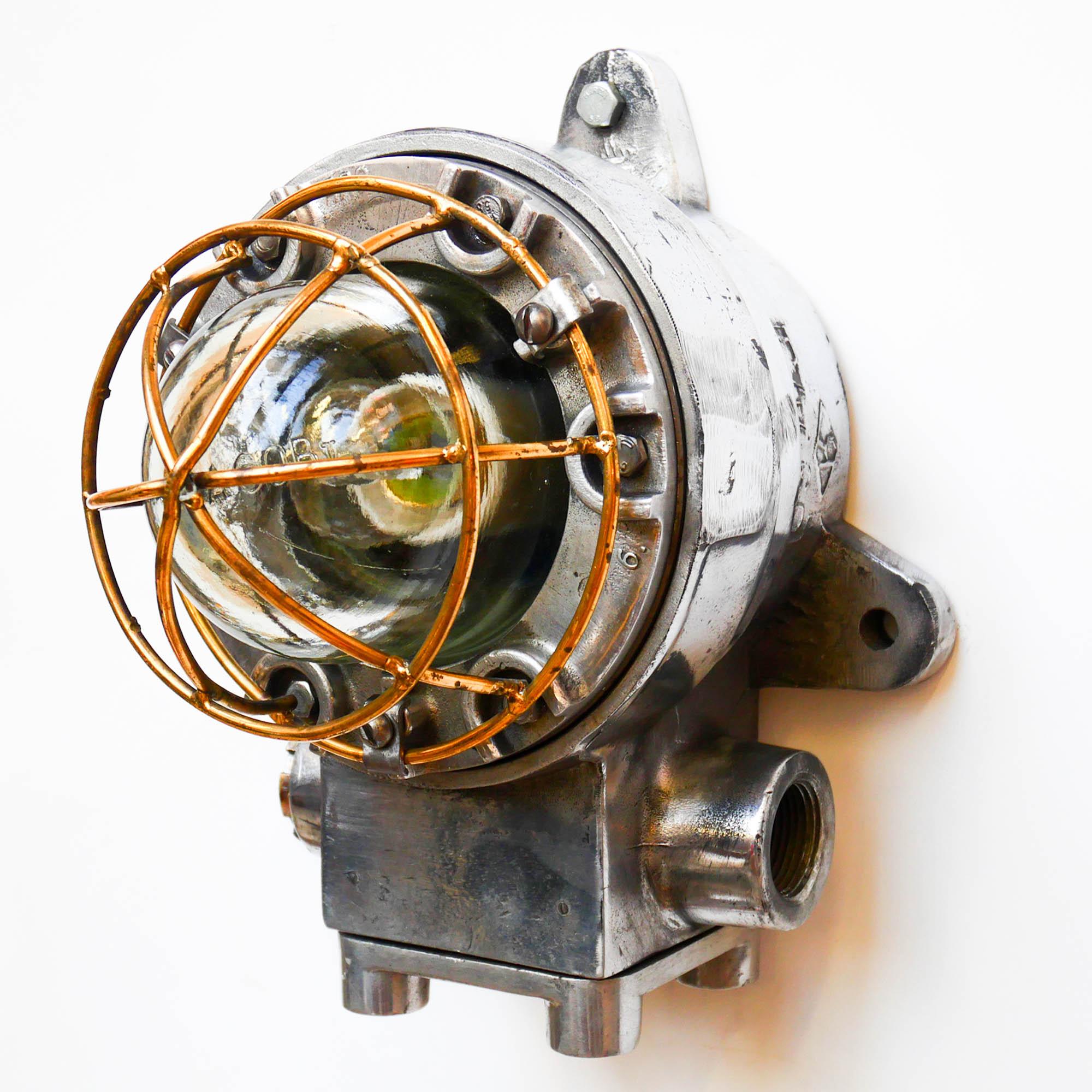 Russian Explosion proof wall light, Russia, Circa 50-59 For Sale