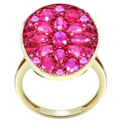 Explosion Ruby 4, 7 ct Yellow 18K Gold Ring for Her