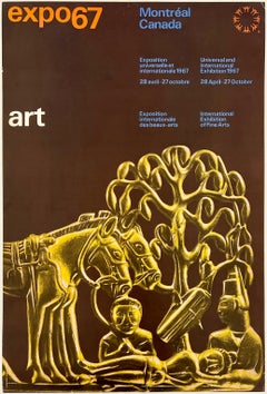 EXPO 67 MONTREAL ART Original Vintage Travel World's Fair Poster Sculpture