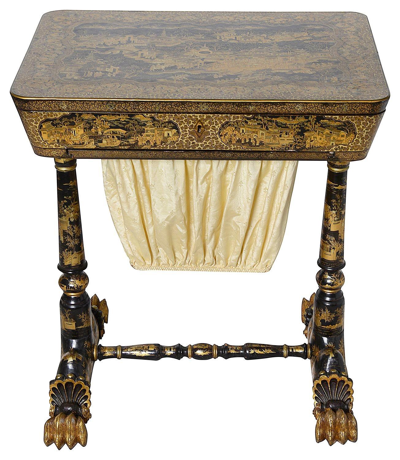 Chinese Export Lacquer Side / work table, circa 1820 For Sale