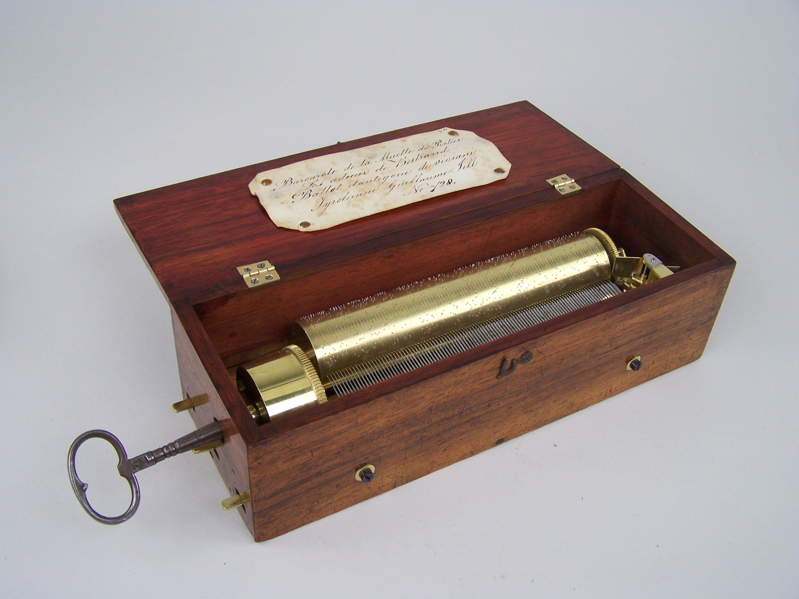 Early Victorian Music Box with Exposed Controls and Sectional Comb by Ducommun Girod For Sale