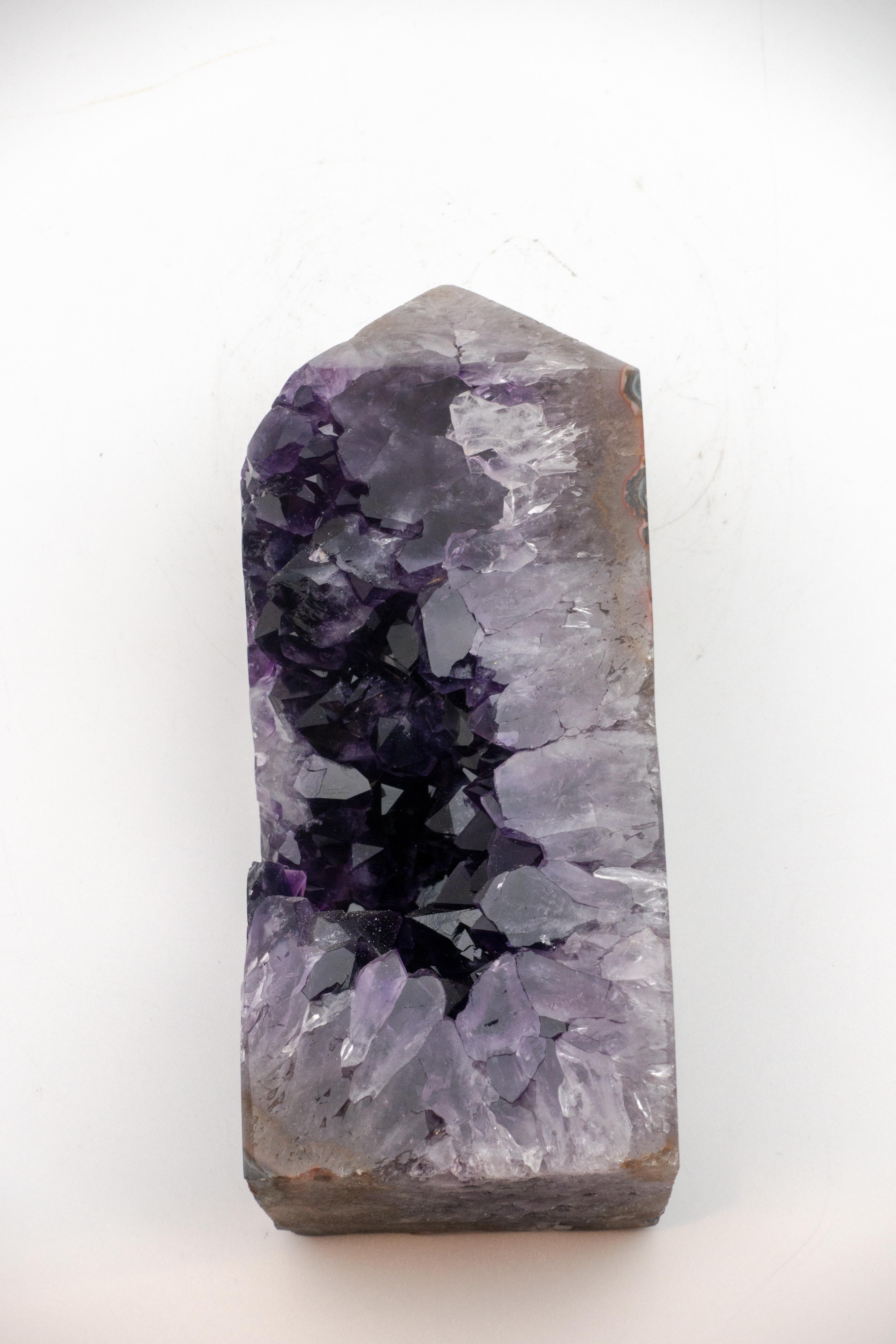 Exposed Core Amethyst and Agate Mineral Obelisk In Good Condition In New York, NY