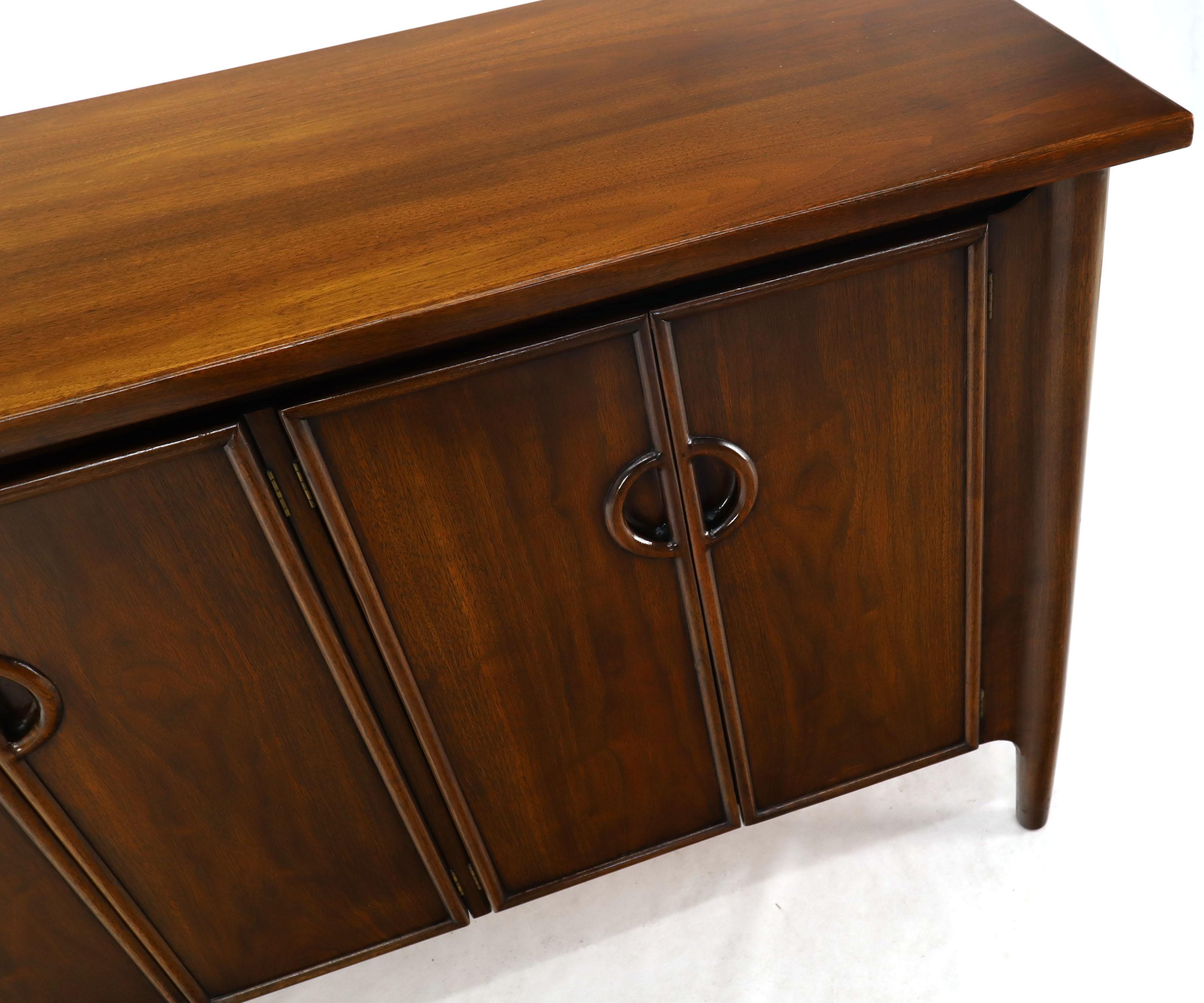 Lacquered Exposed Sculptural Legs Nine Drawers Long Dresser Credenza For Sale