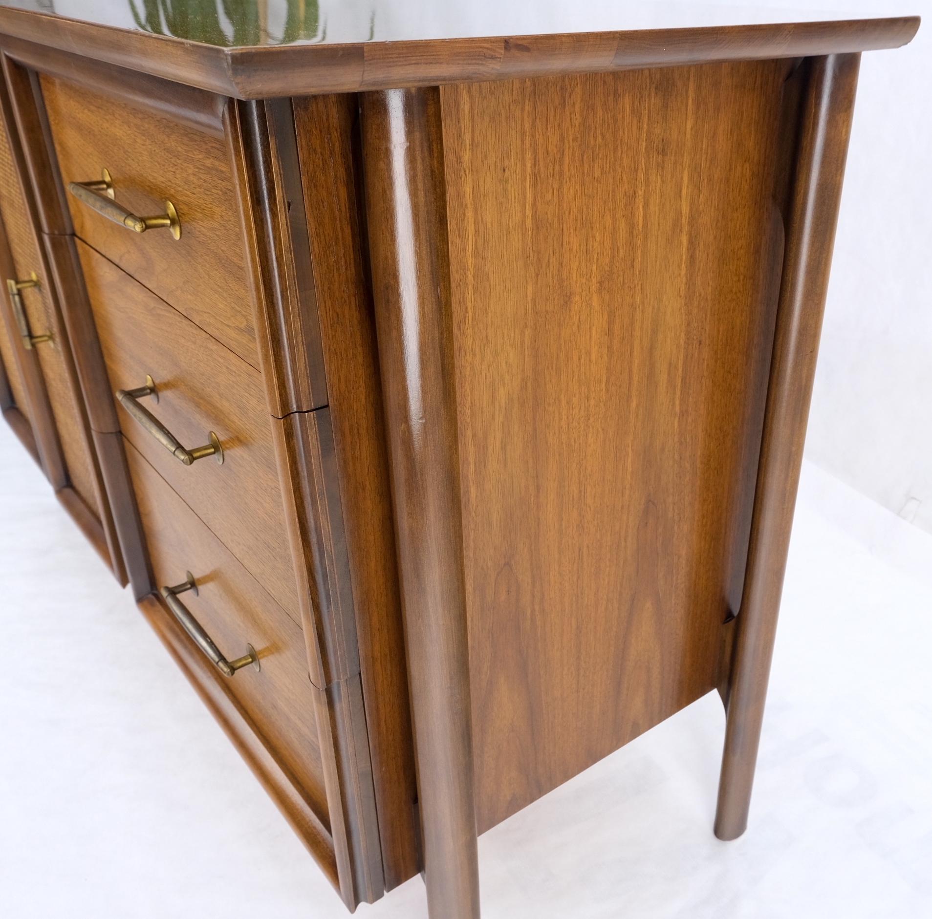 Exposed Sculptural Legs Walnut Three Drawers Two Doors Credenza Server Sideboard For Sale 2