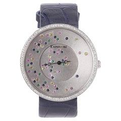 Orologio Exposure Swiss Diamond & Jewell con cinturino in pelle di alligatore