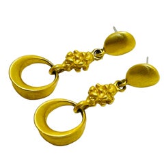 EXPRESS signierte Vintage Designer-Ohrringe aus mattem Gold