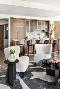 "Expression" Abstract Contemporary Rug in Himalayan Wool and Chinese Silk