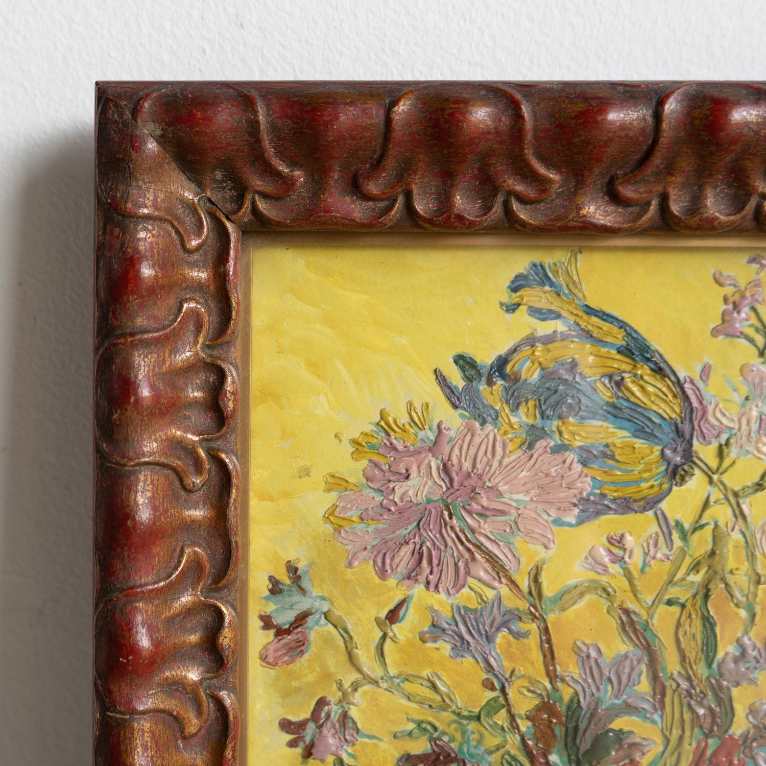 Nature morte florale expressionniste de style Bloomsbury, peinture à l'huile originale ancienne en vente 2