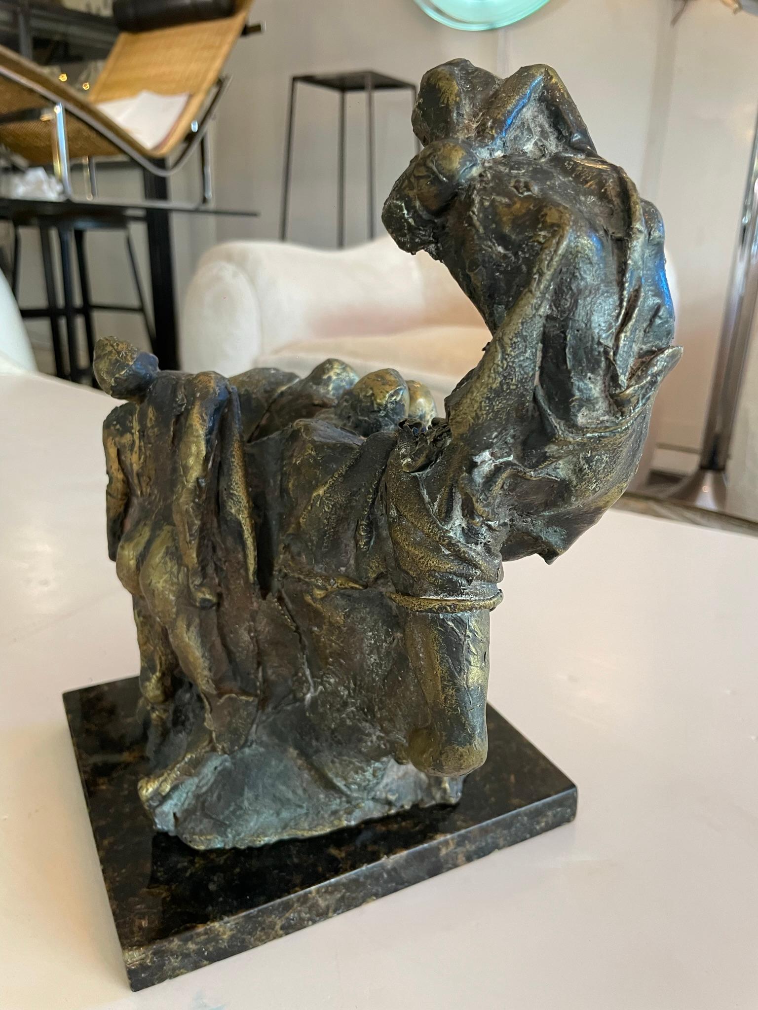 Expressionist Bronze Sculpture, France, 1930s With Adjustable Tripod In Good Condition For Sale In Los Angeles, CA