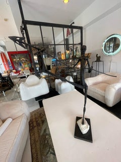 Expressionist Bronze Sculpture on Stone and Bronze Base