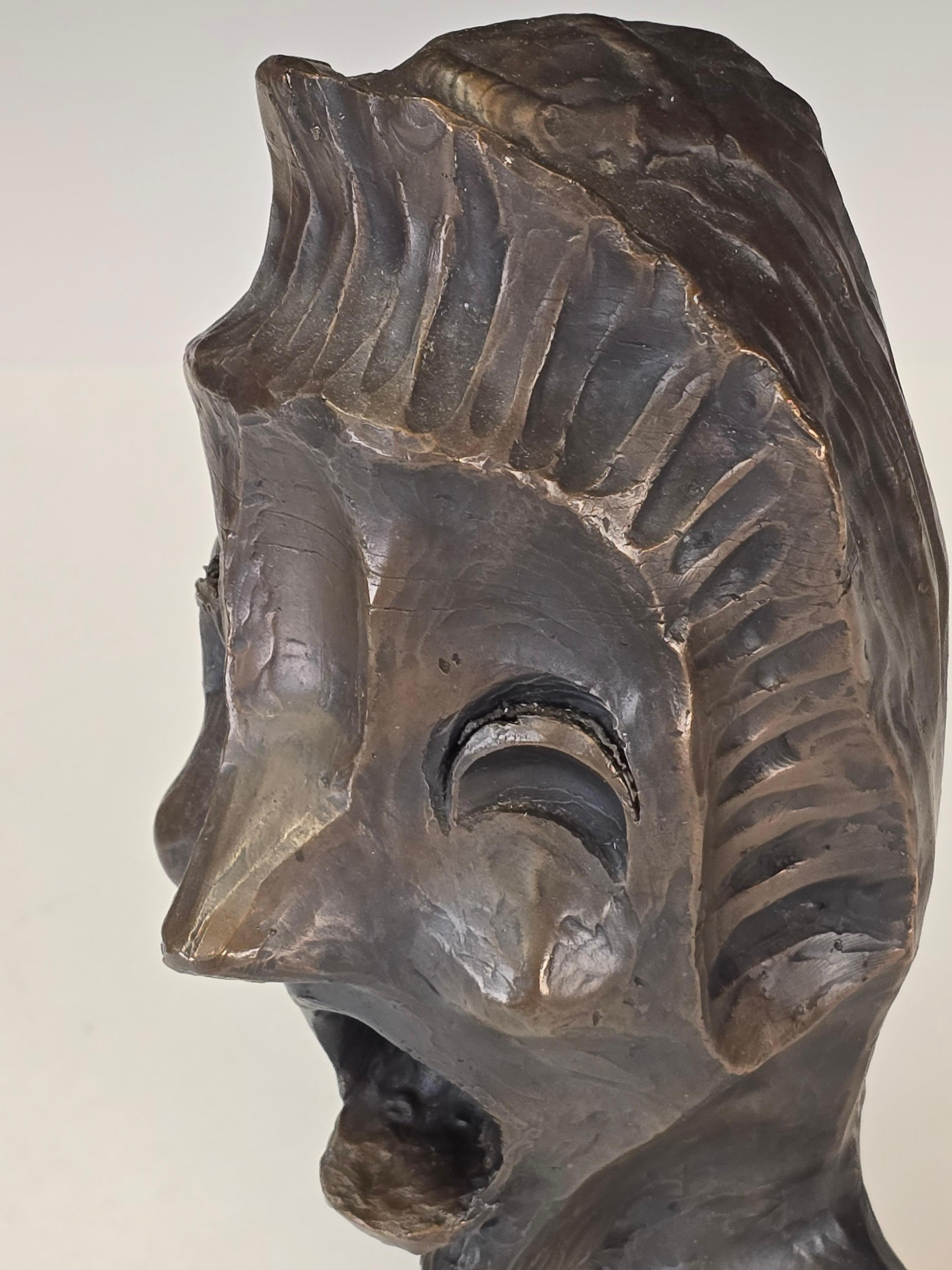 Busto espressionista in bronzo fuso in vendita 3