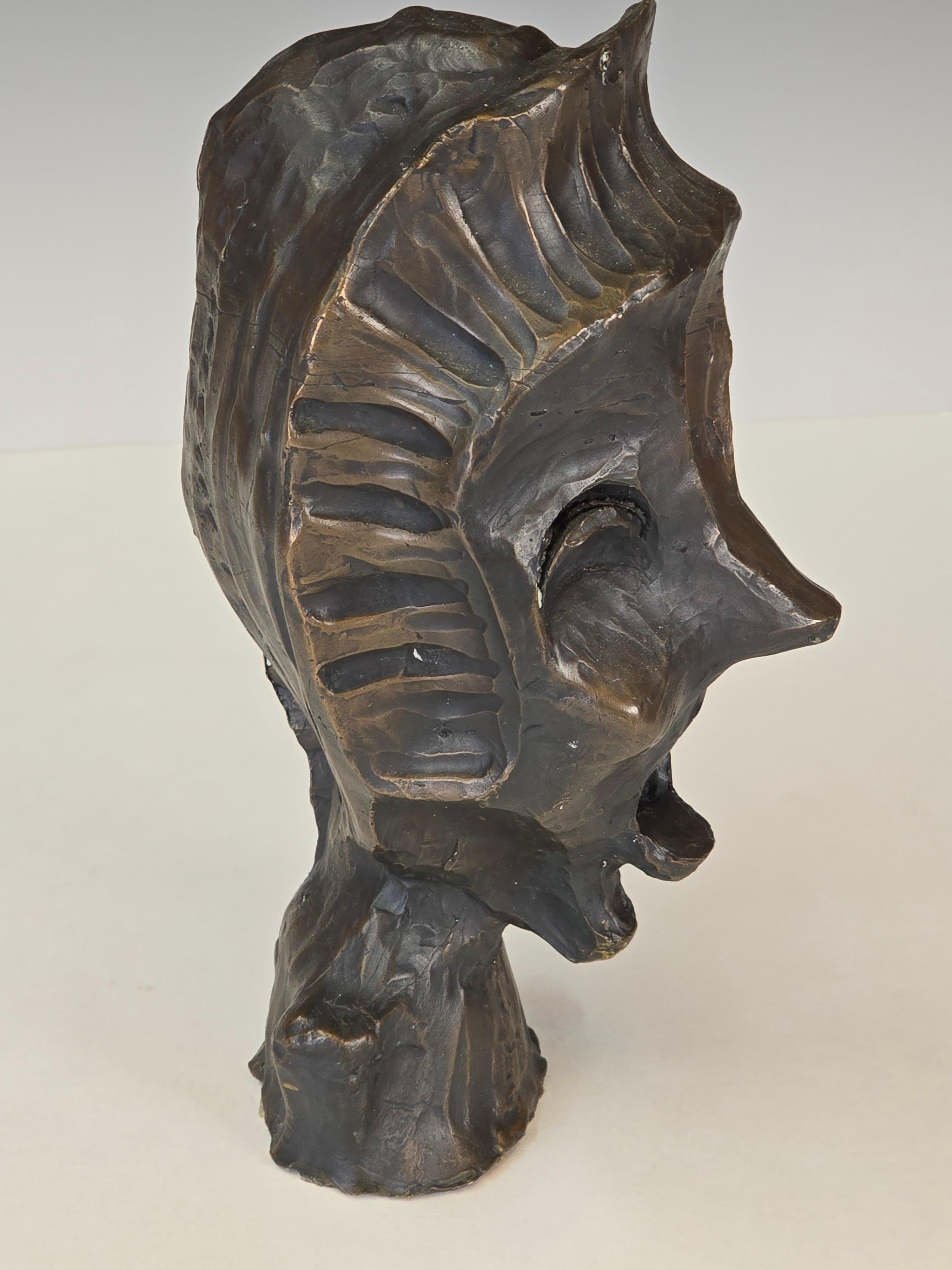 Bronzo Busto espressionista in bronzo fuso in vendita