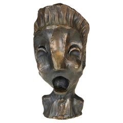 Expressionistische Büste aus Bronzeguss