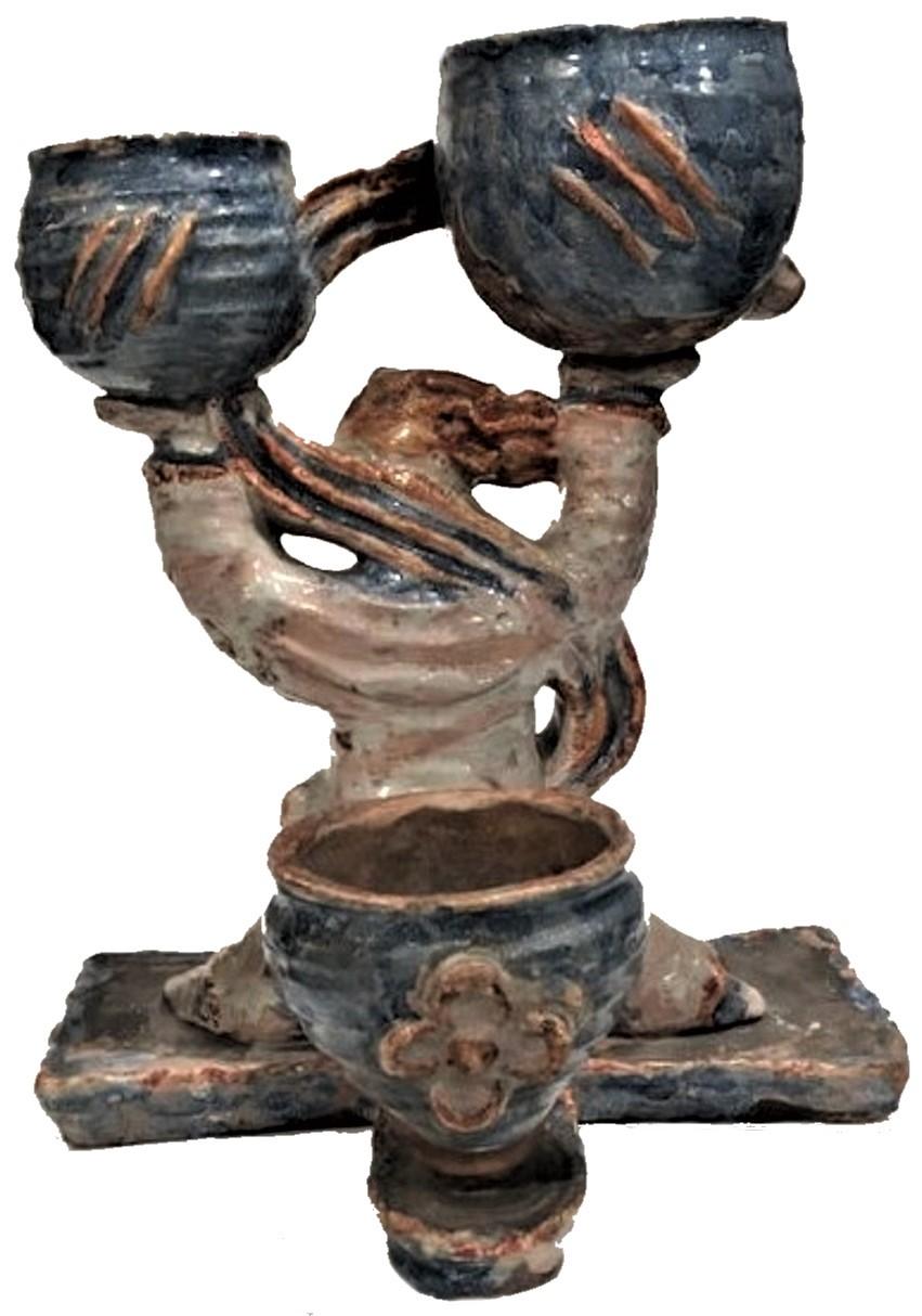 Peint Vase sculptural en céramique expressionniste attribué à Vally Wieselthier, vers 1920 en vente