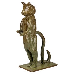 Expressionist Ceramic Sculpture Based on "The Cat Butler" by Diego Giacometti