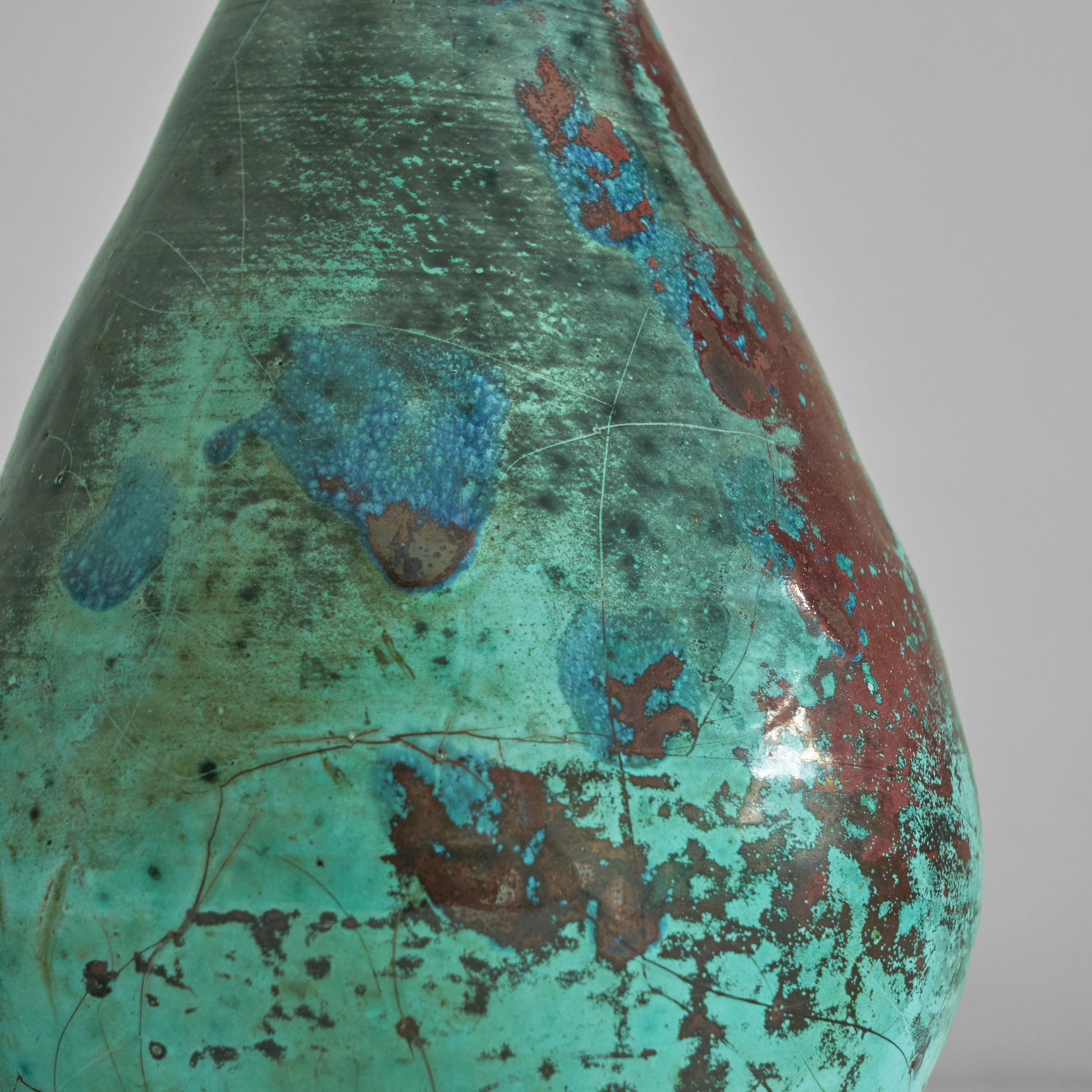 Expressionist Glazed Pottery Vase 1920s In Good Condition For Sale In Tilburg, NL