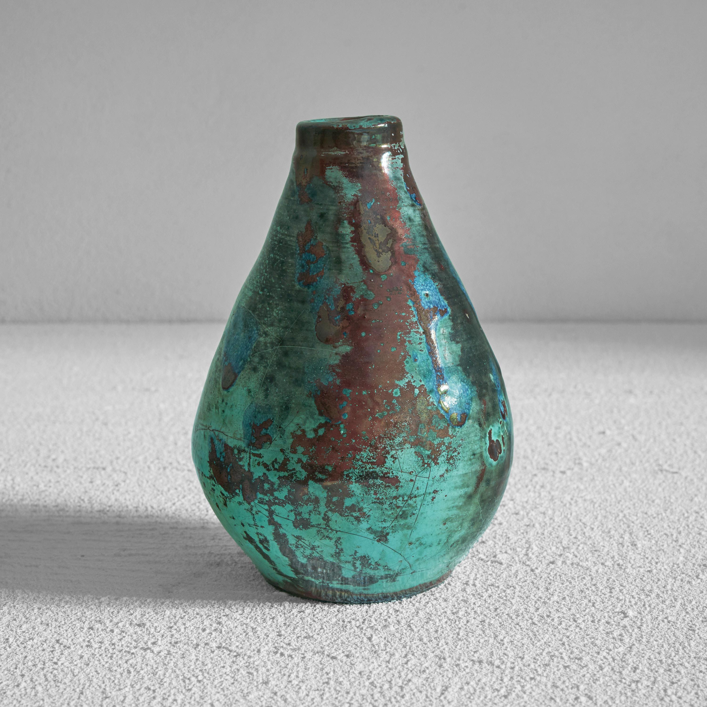 Expressionist Glazed Pottery Vase 1920s For Sale 4