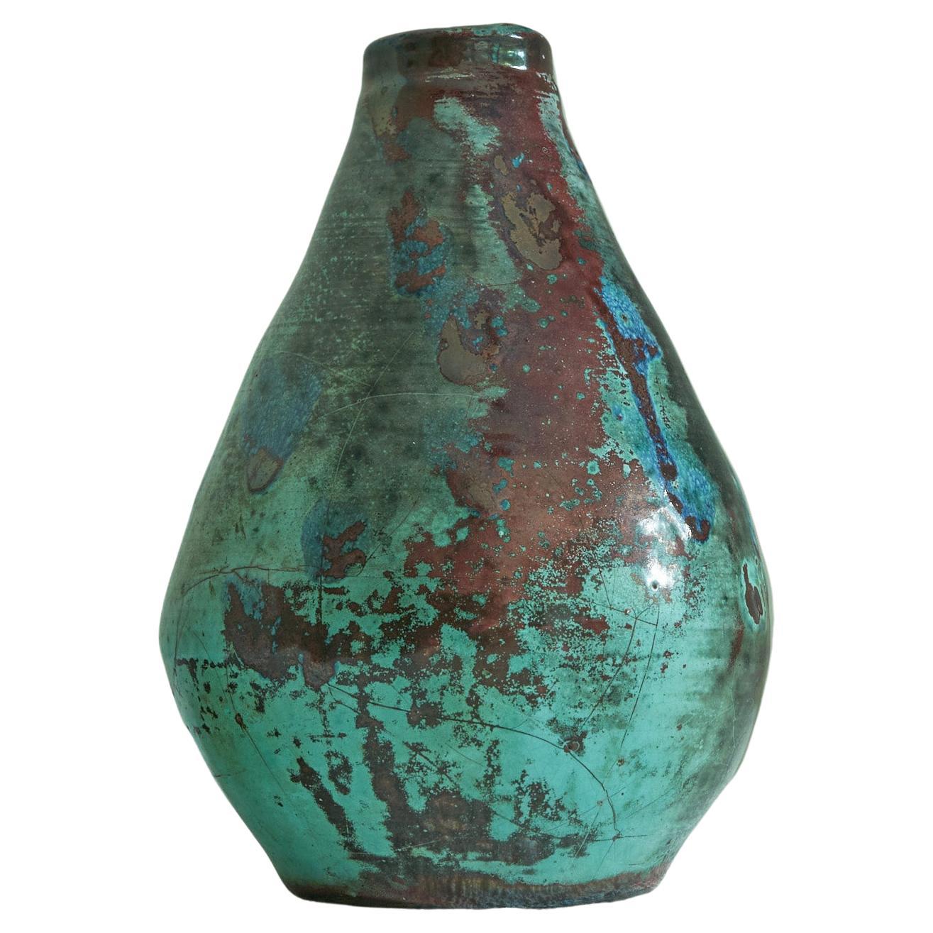 Expressionist Glazed Pottery Vase 1920s