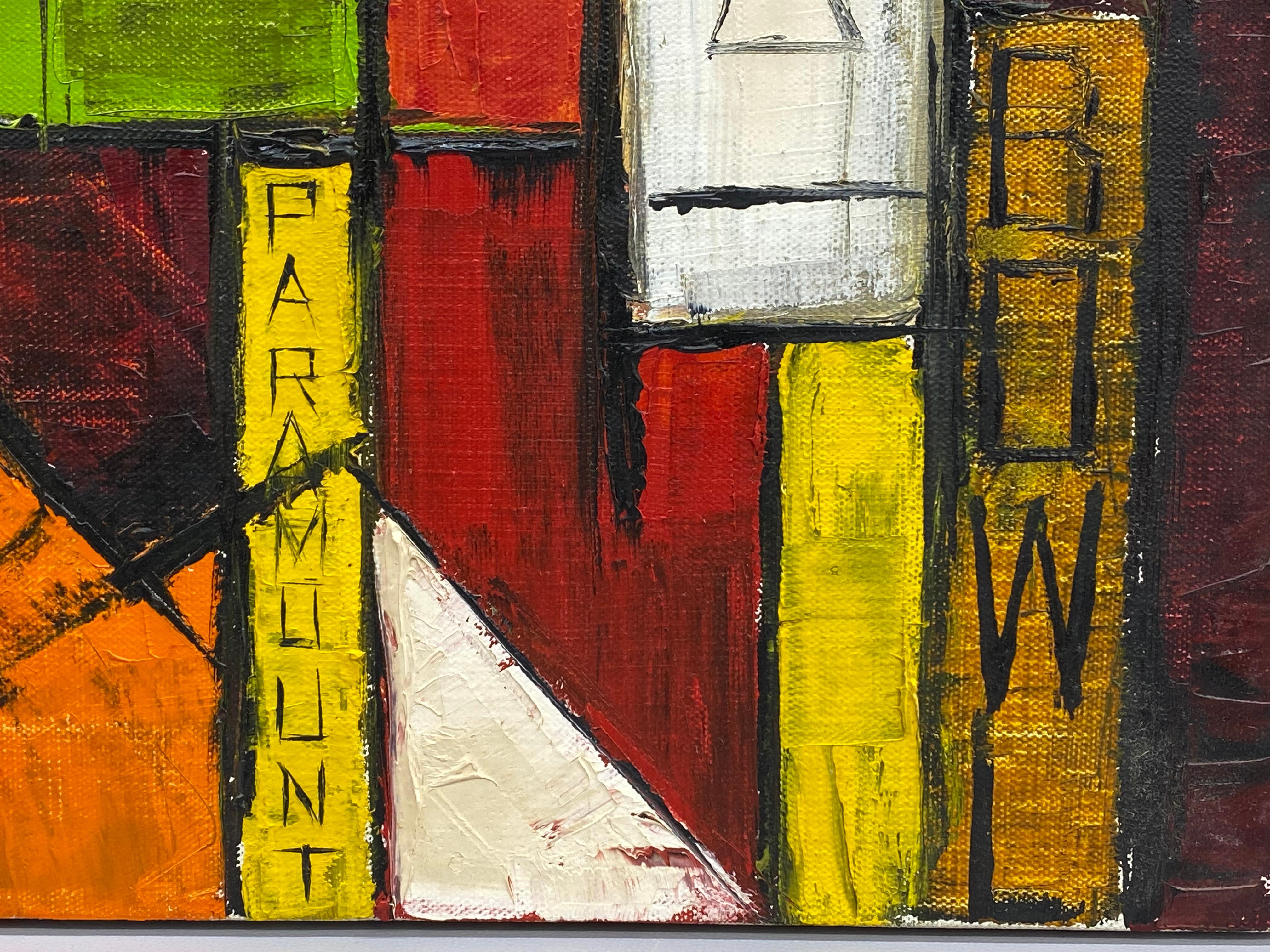 Pintura expresionista de paisaje urbano americano moderno de mediados de siglo en venta 1