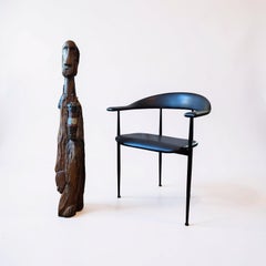 Expressionist mixed media carved statue, Netherlands 1950s