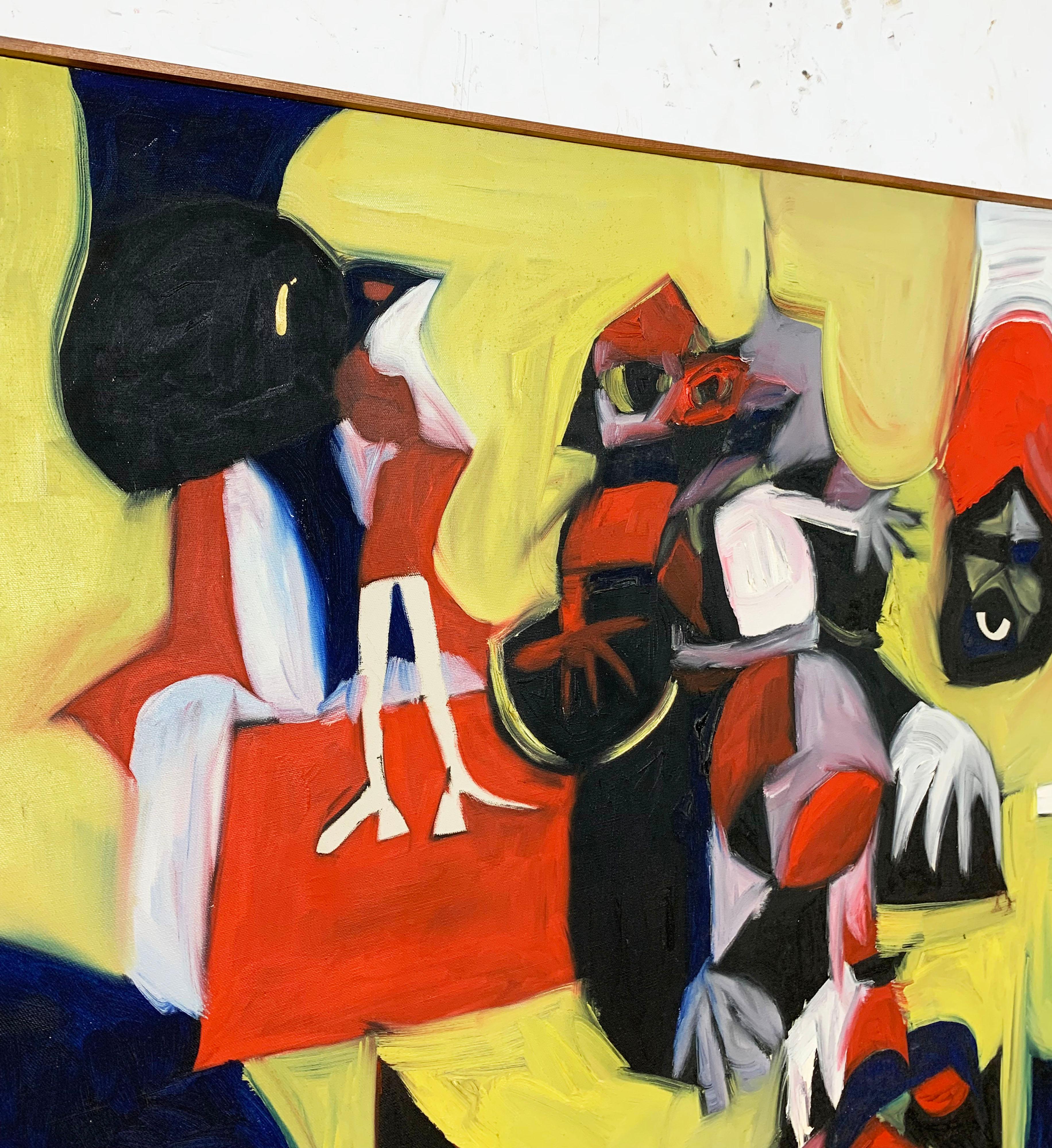 Late 20th Century Expressionist Oil Painting by New York Artist Arnold Weber, D. 1970 For Sale