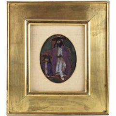 Expressionist Oil Painting of a Hasid and Son by Emmanuel Mané-Katz