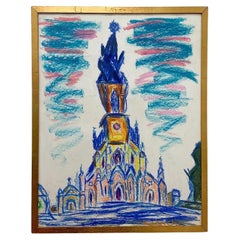 Expressionist Oil Pastel Study by Armand-Henri Nakache (1894-1976) - French