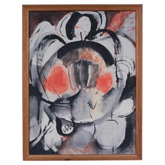 Vintage Expressionist Painting by Colombian Artist Norman Mejia